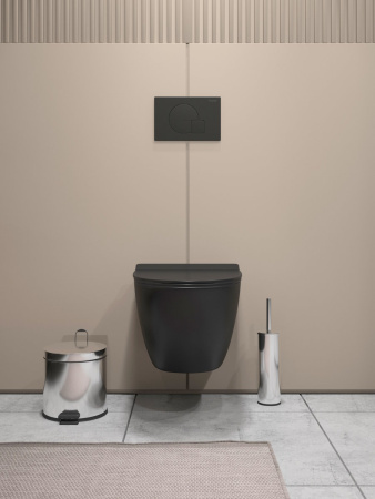 Унитаз подвесной Teymi Lina T40114 черный с сиденьем микролифт безободковый смыв торнадо