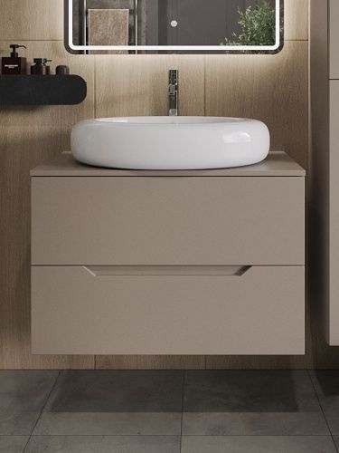 Тумба с раковиной Orange Line Li-80TuLMDF+B08-640W 80х50 цвет бежевый - фото 3