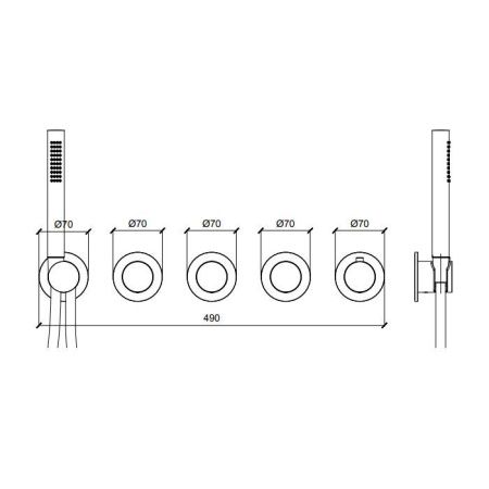 Смеситель для душа Almar Modular PUSH E180434.316 встраиваемый в стену нержавеющая сталь (внешняя часть) с термостатом