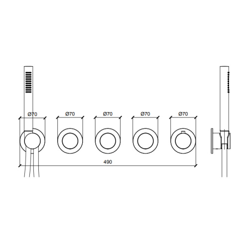 Смеситель для душа Almar Modular PUSH E180434.316 встраиваемый в стену нержавеющая сталь с термостатом (внешняя часть) - фото 2