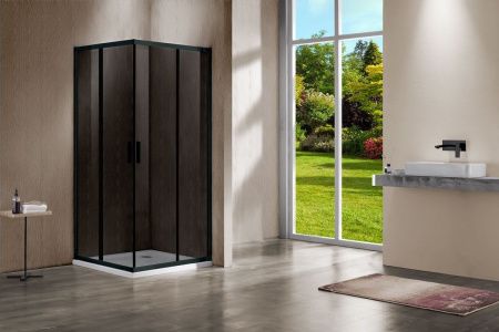 Душевой уголок Vincea Garda VSS-1G8090CGB 90х80 стекло тонированное профиль черный без поддона