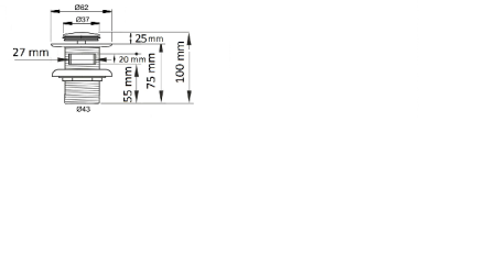 Донный клапан для раковины CeramaLux RD013 хром