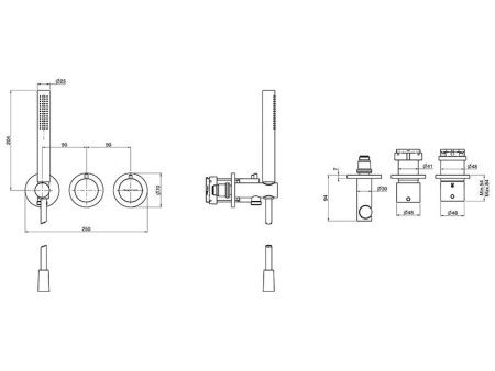 Душевая система Fima Carlo Frattini F3149WX3R252CR встраиваемая в стену цвет хром