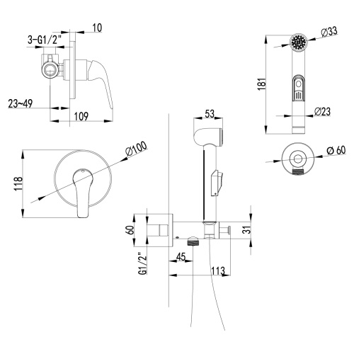 Гигиенический душ со смесителем LeMark Plus Advance LM1219C хром - фото 2