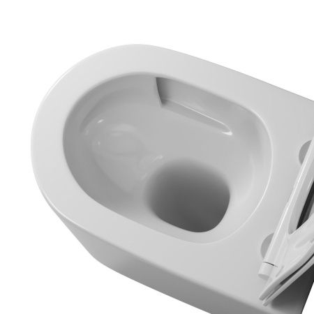 Унитаз подвесной Grossman Торнадо GR-4499SQ белый с сиденьем микролифт безободковый смыв торнадо