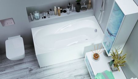 Ванна акриловая 1MarKa MEDEA 01ме1570 150х70 пристенная прямоугольная без каркаса