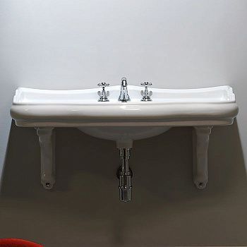 Раковина из сантехнического фарфора Kerasan Retro 105001*1 100х50 подвесная цвет белый 1 отверстие под смеситель