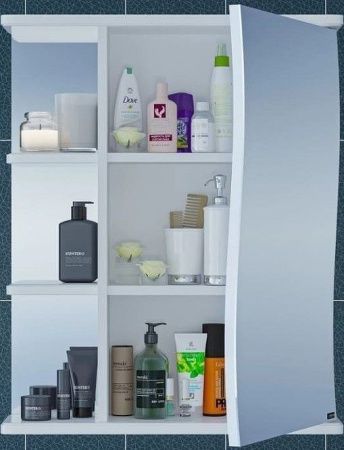 Зеркало-шкаф СанТа Волна 101014 60х70 подвесной цвет белый