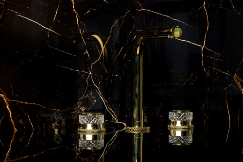 Смеситель Boheme Aura 152-G-A на столешницу золото - фото 3