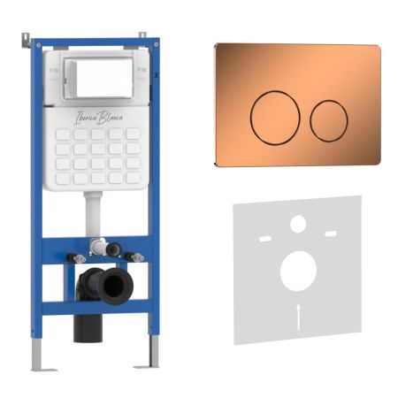 Комплект сантехническая инсталляция с клавишей смыва Iberica Blanca INOX-O IB001.8171