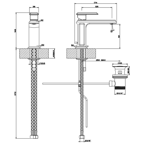 Смеситель Gessi Eleganza 46001#031 на раковину хром без термостата - фото 2