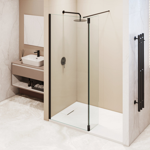 Душевая перегородка RGW Walk In 351005143-14 140х195 стекло прозрачное профиль черный - фото 5