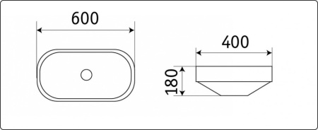 Раковина из санфаянса CeramaLux 5006CMB 60х40 встраиваемая цвет черный матовый
