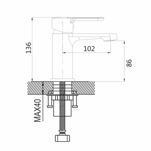 Смеситель Shevanik S8101F на раковину белый/хром - фото 3
