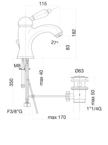 Смеситель Fiore Imperiale 83CO5221 на раковину хром/золото - фото 3