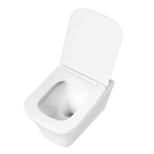 Унитаз подвесной Art&Max Platino AM9321CHR/SC белый с сиденьем микролифт каскадный смыв - фото 5