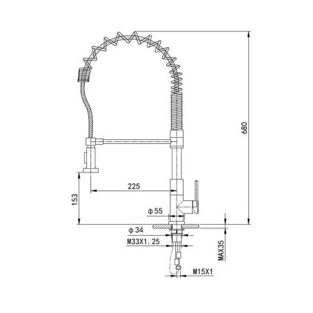 Смеситель для кухни Wonzon & Woghand WW-422903-CR на мойку хром