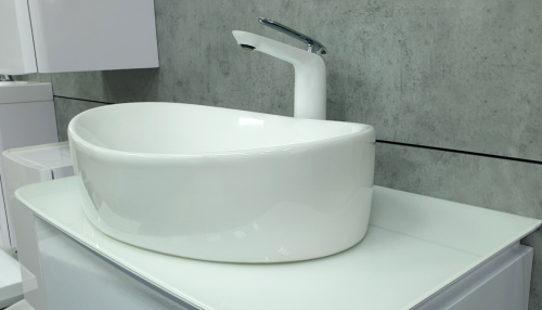 Раковина из фаянса Velvex 7756C 52х34 накладная цвет белый без отверстий под смеситель - фото 4