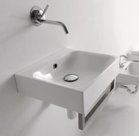 Раковина из сантехнического фарфора Kerasan Cento 353901*0 40х40 подвесная цвет белый без отверстий под смеситель