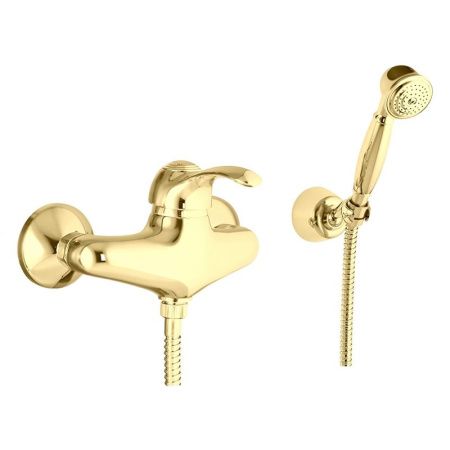 Смеситель для ванны и душа Webert Aurora AU870101010 настенный золото