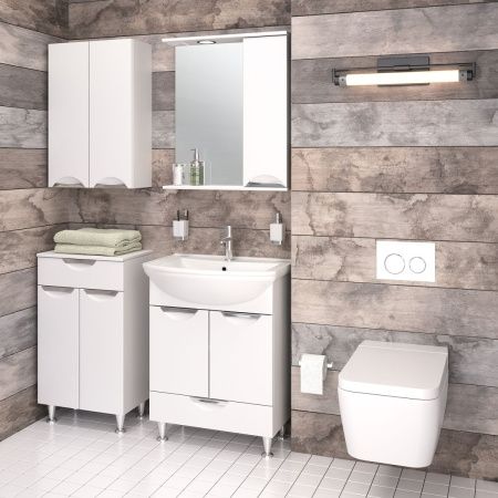 Шкаф-пенал RUNO ЭКОНОМ УТ000002342 50х32х87 напольный цвет белый