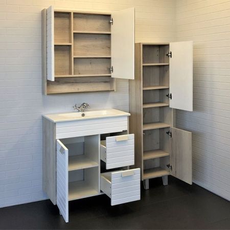 Тумба с раковиной Comforty Клеон 00-00004758CF 80х50 напольная цвет серый