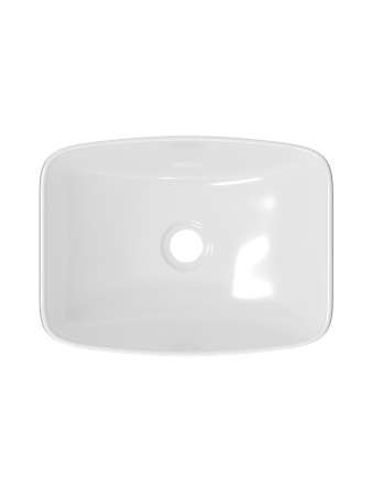 Раковина из сантехнического фарфора Teymi Solli T51245 51х39 полувстраиваемая цвет белый без отверстий под смеситель