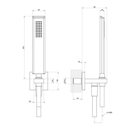 Гигиенический душ Gessi Eleganza 46123#713 латунь