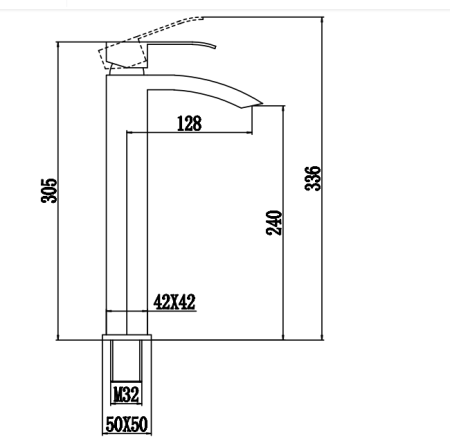 Смеситель Fmark FS8611Q на раковину графит