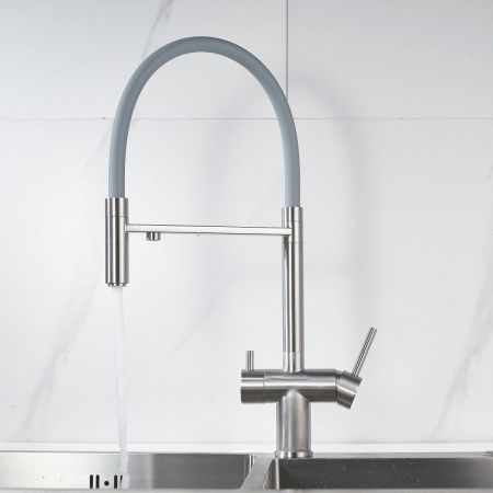 Смеситель для кухни Shevanik S178L на мойку сатин