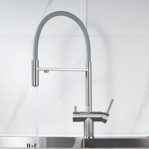 Смеситель для кухни Shevanik S178L на мойку сатин - фото 5