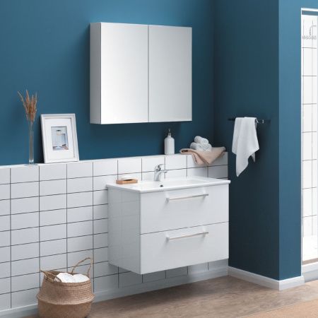 Тумба под раковину Dreja Gio 77.0103W 80х50 подвесная цвет белый