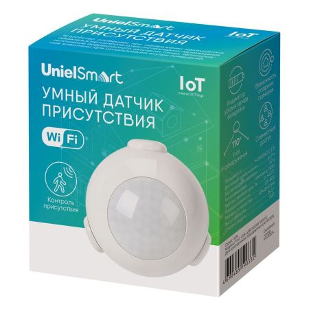 Умный датчик присутствия Wi-Fi. на батарейке Uniel USN-A530 MS/WF WHITE