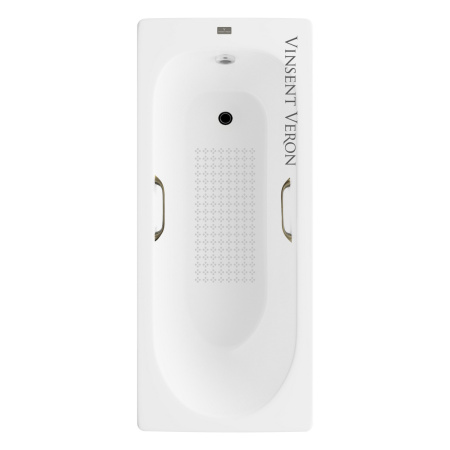 Ванна чугунная Vinsent Veron Soissons VCN1707042H/VH0012BR-AS 170х70 пристенная прямоугольная с ножками с ручками