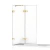 Душевая шторка на ванну New Trendy AVEXA GOLD BRUSHED EXK-2018 140х150 стекло прозрачное профиль золото ориентация левая