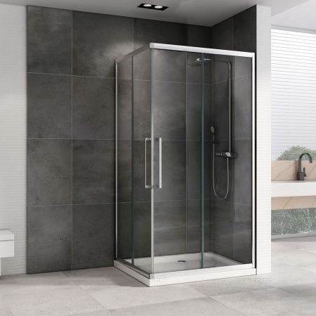 Душевой уголок Abber Schwarzer Diamant AG02128H 120х80 стекло прозрачное профиль хром без поддона