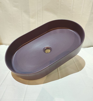 Раковина керамическая White Ceramic Blade W0527PL 60х36 накладная цвет сливовый матовый