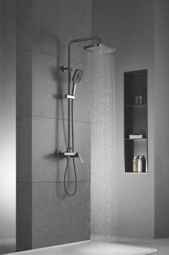 Душевая стойка Rose R1836T-6 настенная цвет пепельный - фото 4