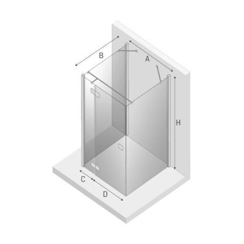 Душевой уголок New Trendy REFLEXA Black EXK-5055 120х120 стекло прозрачное профиль черный без поддона - фото 3