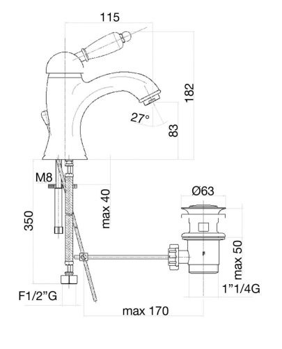 Смеситель Fiore 89CO5221 на раковину хром/золото - фото 3