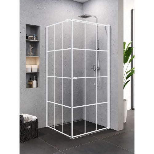 Душевой уголок New Trendy SUPERIA White K-0795 90х90 стекло прозрачное профиль белый без поддона - фото 2