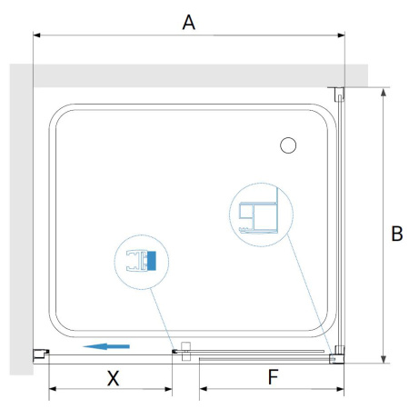 Душевой уголок RGW Passage 35087657-11 150х70 стекло прозрачное профиль хром глянцевый без поддона
