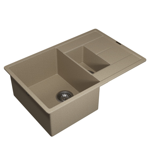 Кухонная мойка Uperwood Quartz Premium UPD-05 3910202117 78x51 цвет бежевый матовый - фото 2