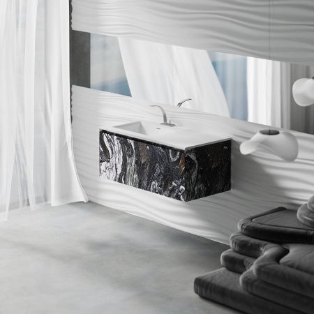 Раковина из искусственного камня S-Stone Salini Onda 1402206MN 200х70 накладная цвет белый