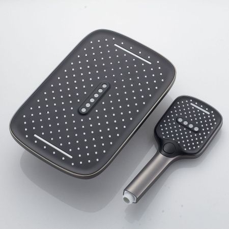 Душевая система Shevanik S4135T встраиваемая в стену цвет оружейная сталь