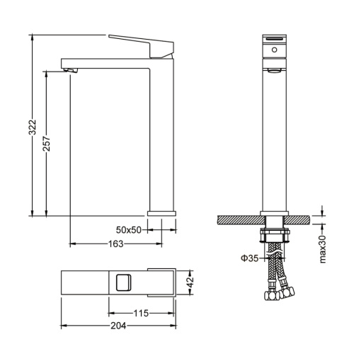 Смеситель Timo Briana 7111/03F на раковину черный матовый без термостата - фото 2