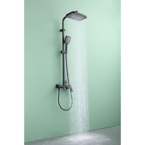 Душевая стойка Raglo R02.24.06 настенная цвет черный - фото 4