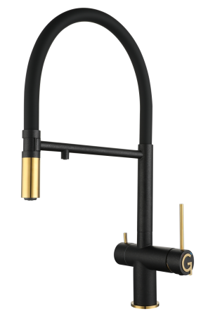 Смеситель для кухни Rivelato 1523517 antracite oro на мойку черный/золото