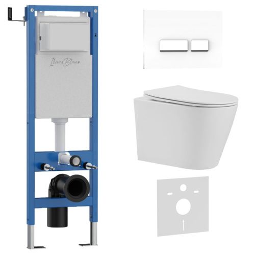 Комплект унитаз с инталляцией и клавишей смыва Iberica Blanca BURGOS ALTO IB.001M.BRA.234.2210 - фото 2