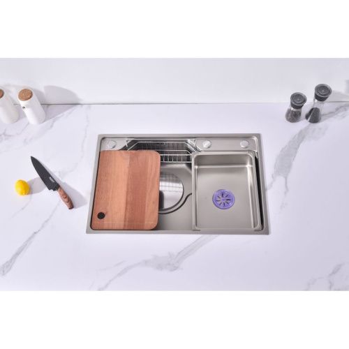 Кухонная мойка Fmark FSC7846L 78х46 цвет сатин поверхность матовая - фото 4